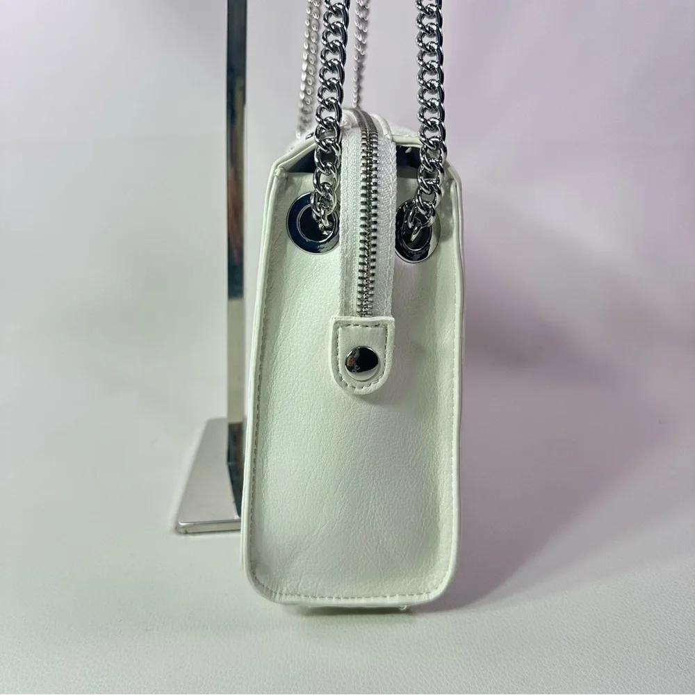 NEW I.N.C. WOMEN’S WHITE/VANILLA BONNIEE STUDDED CROSSBODY BAG - Picture 7 of 11